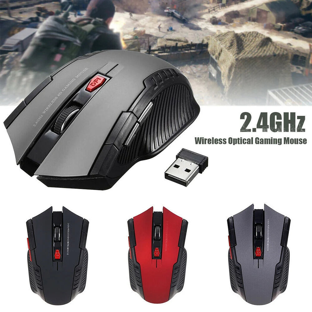 2.4Ghz Wireless Mouse with USB Receiver 2.4G Gaming Mouse 6D Optical Wireless Mouses USB Right Scroll Mice for Laptop PC Gamer