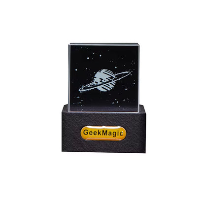 Crystal Cube Photo Display Holographic Desktop Smart Weather Station Digital Clock with GIF Animations Album